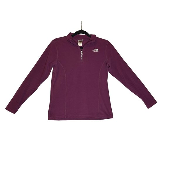 The North Face Girls XL 1/4 Zip Pullover Purple Fleece Sweatshirt Casual Outdoor - Picture 2 of 7